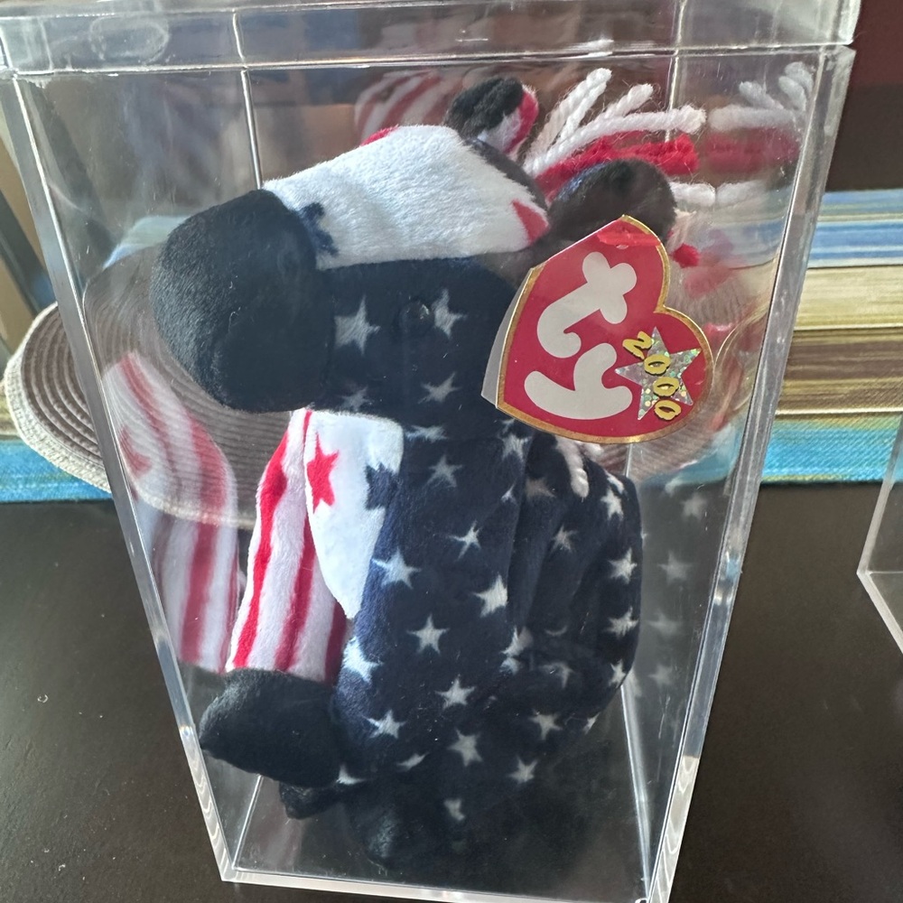 Ty Star-Spangled donkey and elephant beanie baby